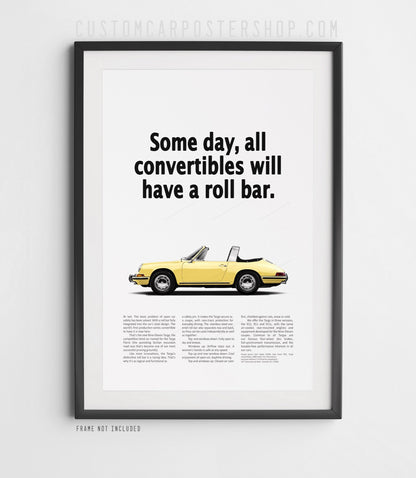 Classic Porsche 911 Targa Print Ad - Roll Bar