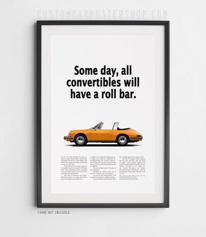 Porsche Classic 911 Targa Vintage Ad - Roll Bar