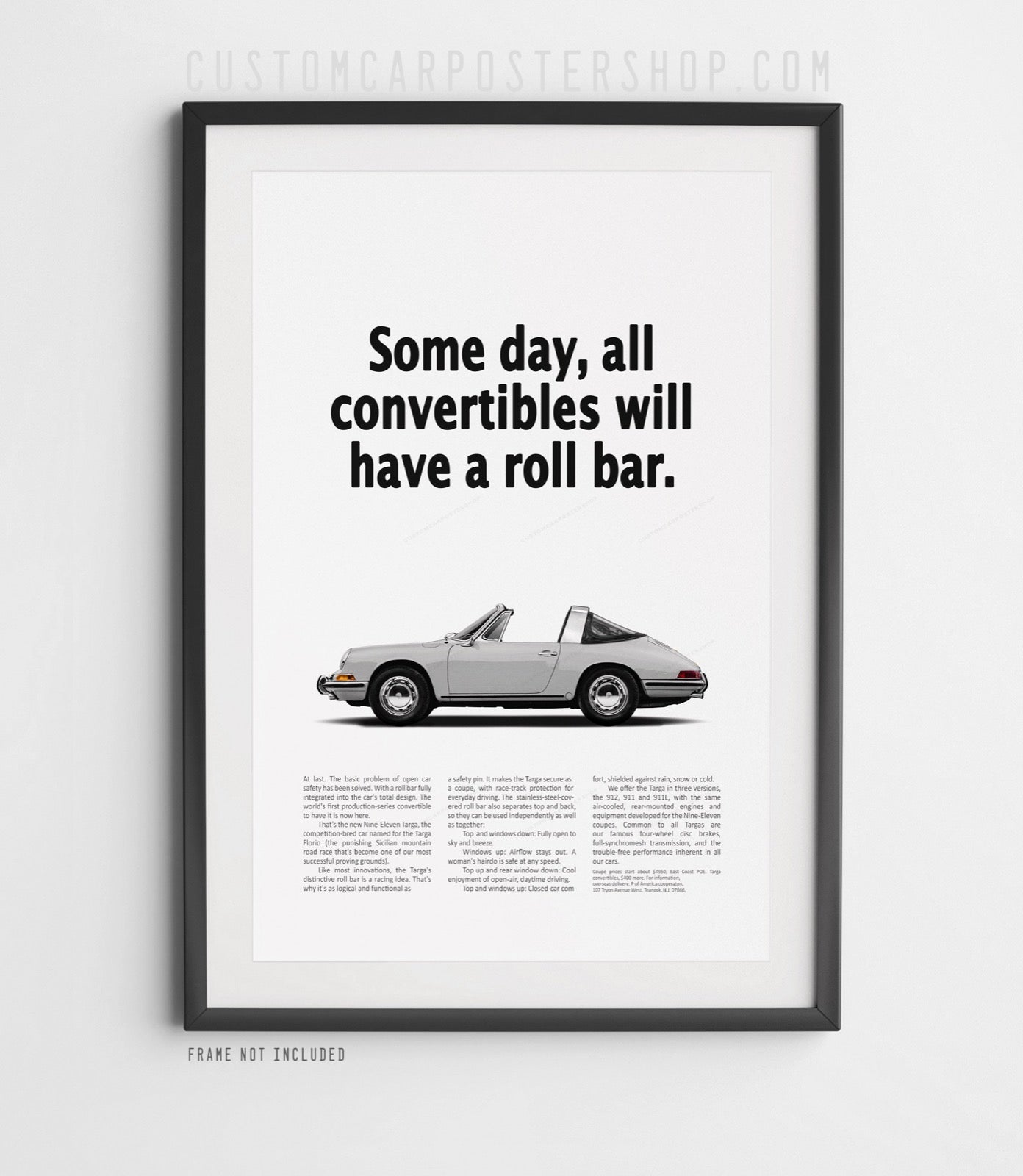 Porsche Classic 911 Targa Vintage Ad - Roll Bar