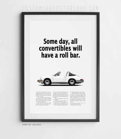 Porsche Classic 911 Targa Vintage Ad - Roll Bar