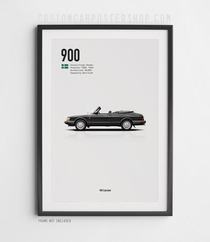 Saab 900 Cabriolet Turbo Coupe Poster