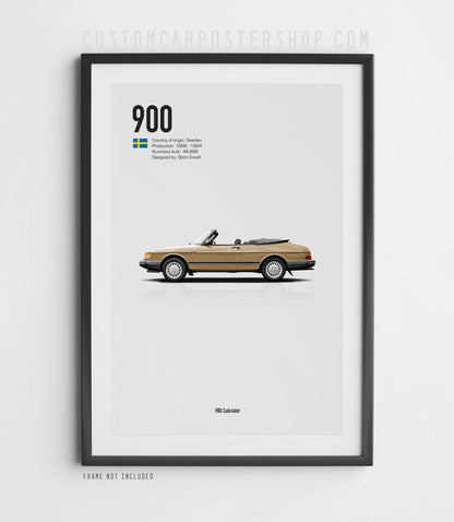 Saab 900 Cabriolet Turbo Coupe Poster