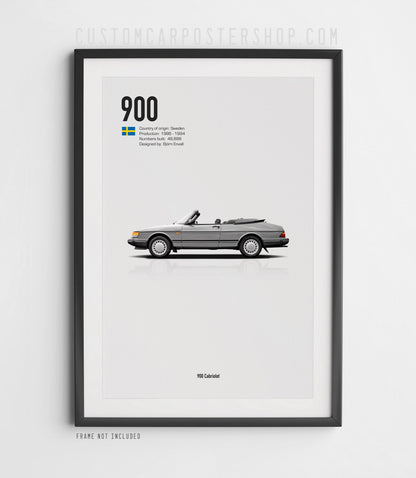 Saab 900 Cabriolet Turbo Coupe Poster