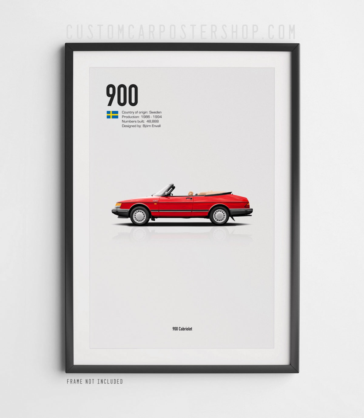 Saab 900 Cabriolet Turbo Coupe Poster