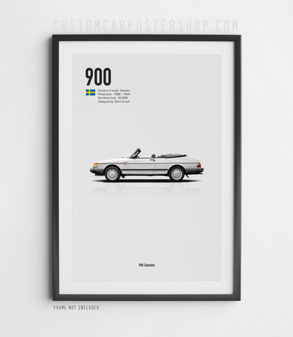 Saab 900 Cabriolet Turbo Coupe Poster
