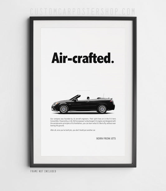 Saab 9-3 Aero Convertible Print Ad Reproduction