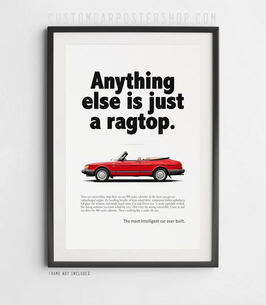 Saab 900 Turbo Cabriolet Poster framed