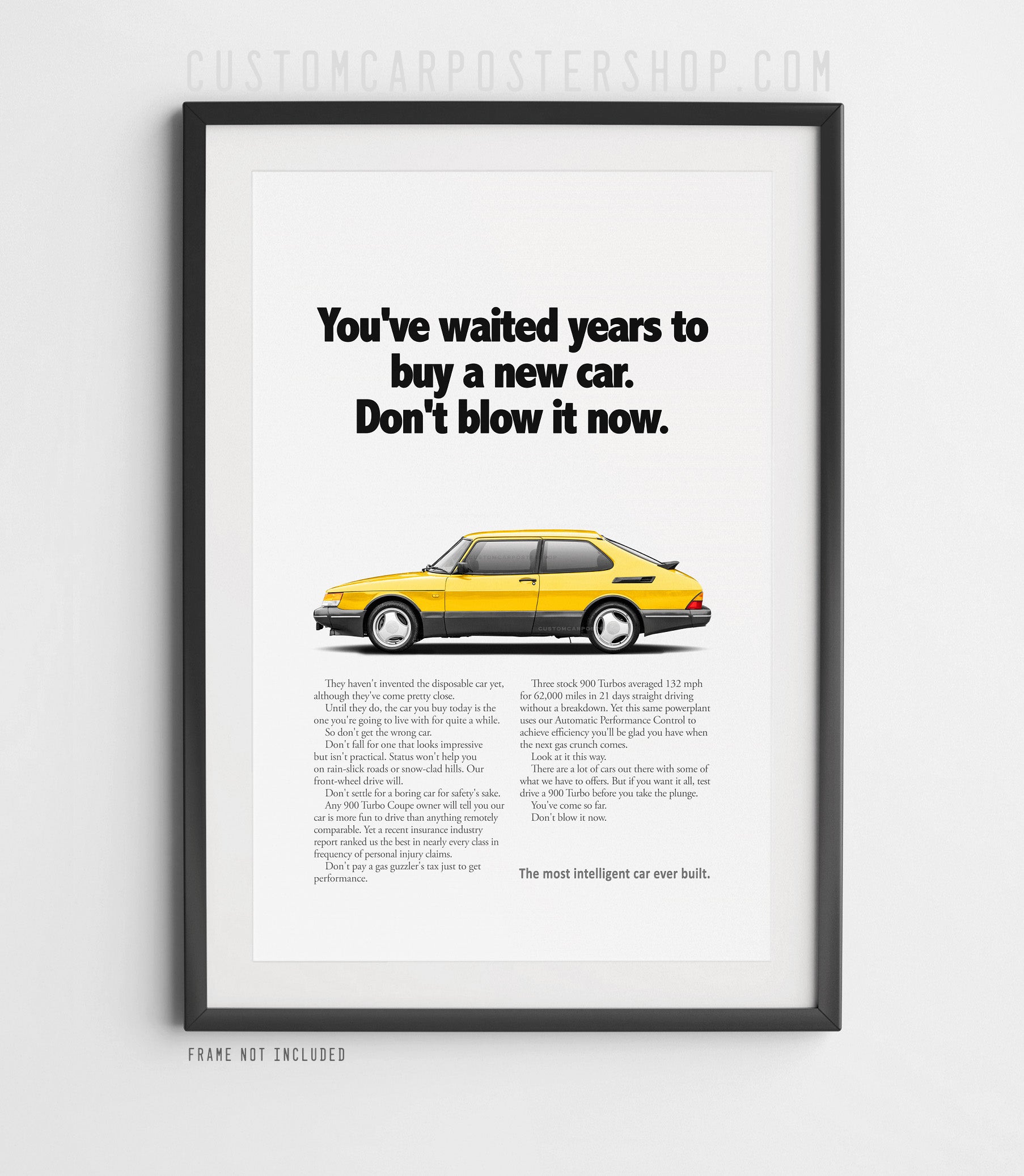 Saab 900 Coupe Classic print ad Poster - Don't Blow it