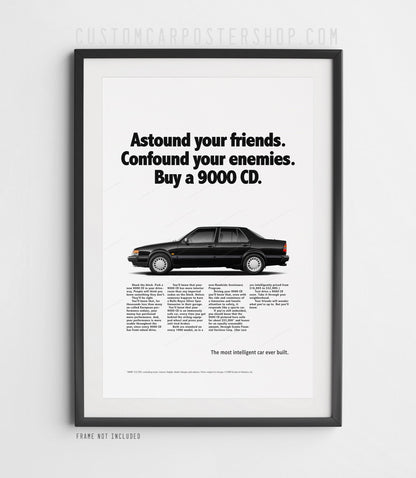 Saab 9000 CD Turbo Sedan Classic Print Ad - Astound Your Friends