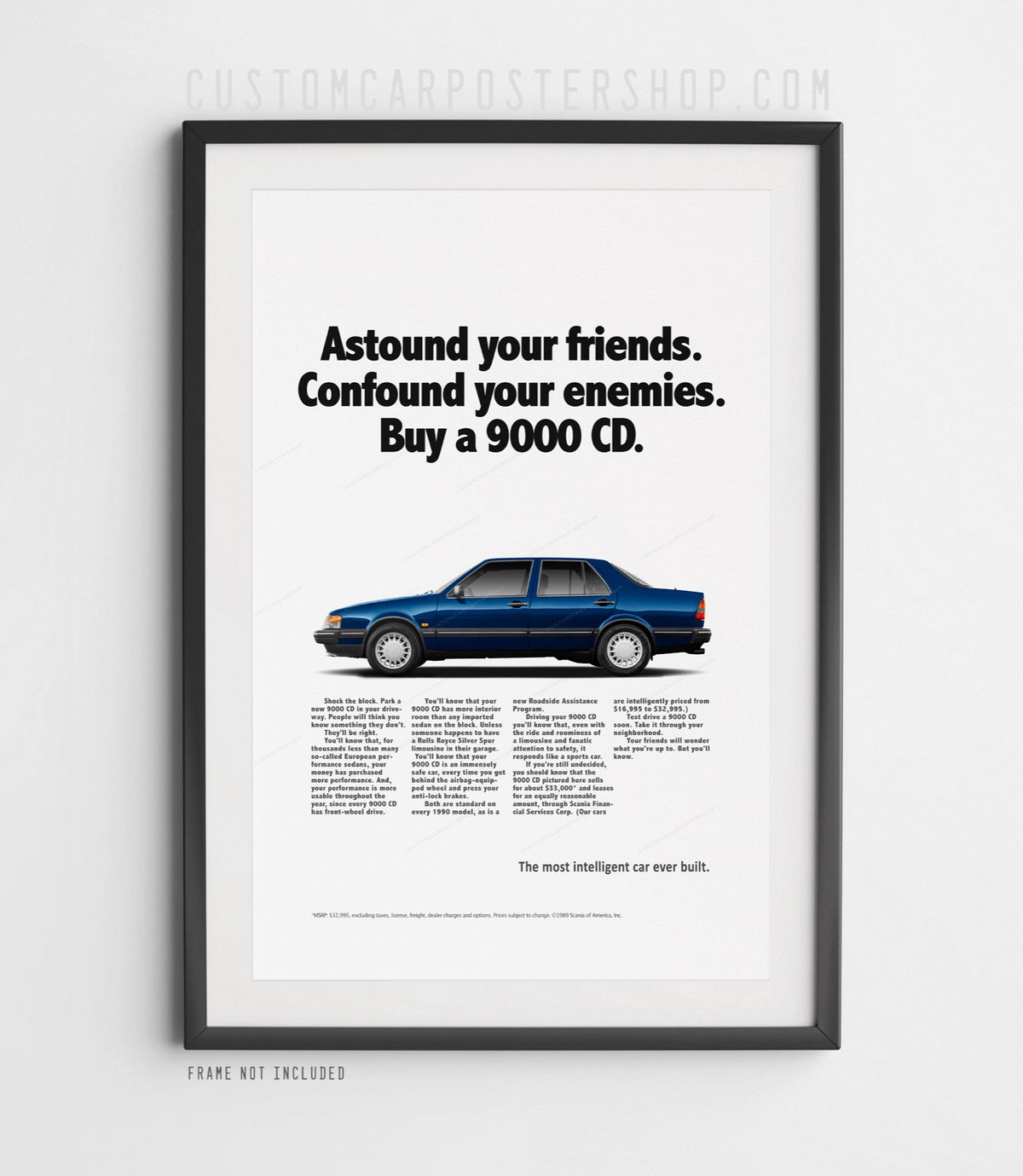 Saab 9000 CD Turbo Sedan Classic Print Ad - Astound Your Friends