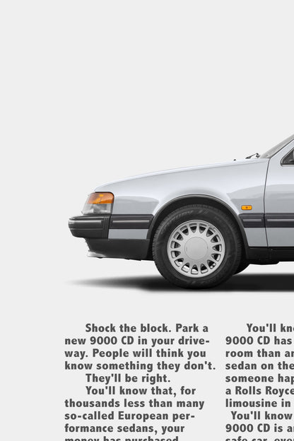 Saab 9000 CD Turbo Sedan Classic Print Ad - Astound Your Friends