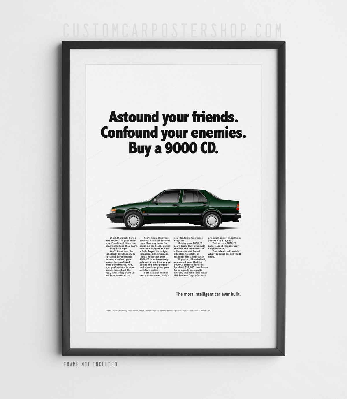 Saab 9000 CD Turbo Sedan Classic Print Ad - Astound Your Friends