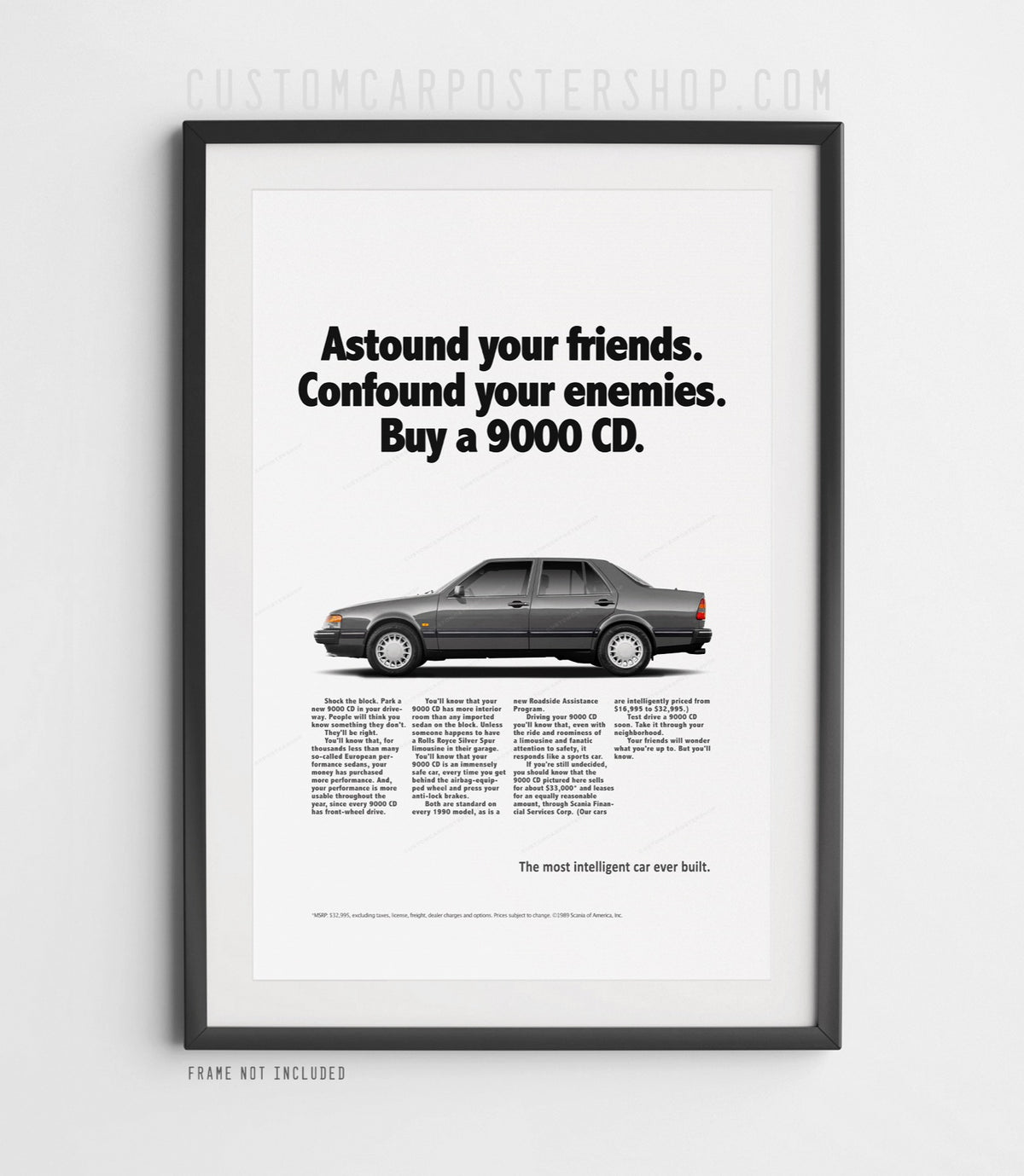 Saab 9000 CD Turbo Sedan Classic Print Ad - Astound Your Friends