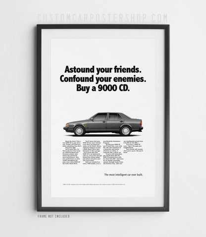 Saab 9000 CD Turbo Sedan Classic Print Ad - Astound Your Friends