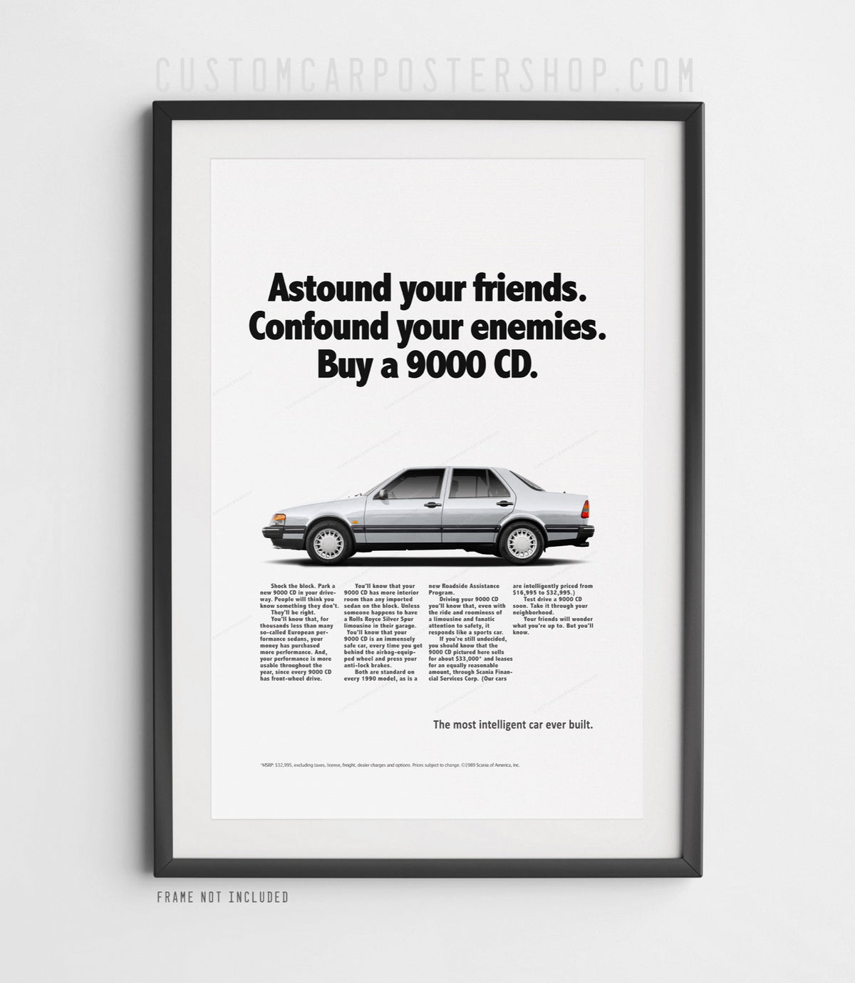 Saab 9000 CD Turbo Sedan Classic Print Ad - Astound Your Friends