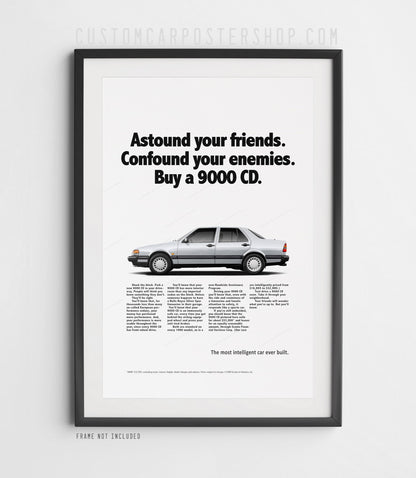Saab 9000 CD Turbo Sedan Classic Print Ad - Astound Your Friends