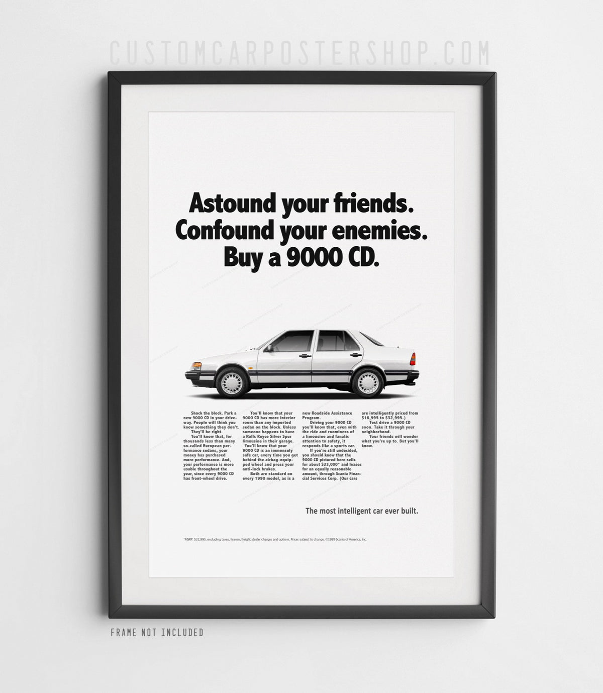 Saab 9000 CD Turbo Sedan Classic Print Ad - Astound Your Friends