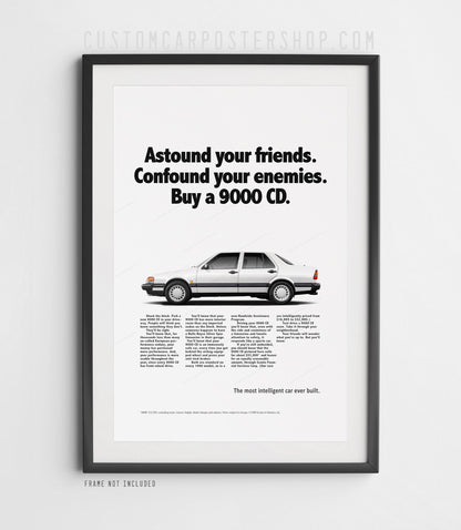 Saab 9000 CD Turbo Sedan Classic Print Ad - Astound Your Friends
