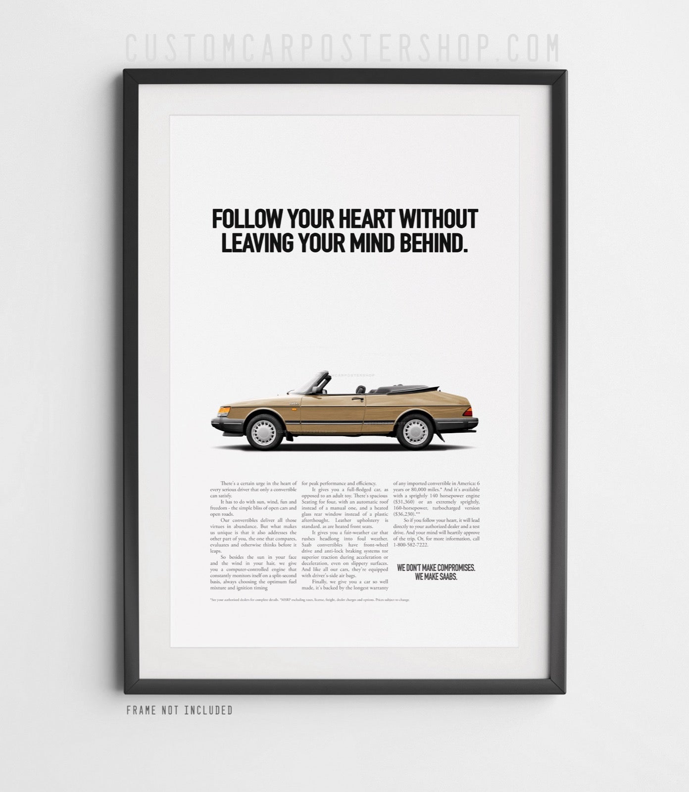 Saab 900 Turbo Cabriolet Vintage Ad - Follow Your Heart