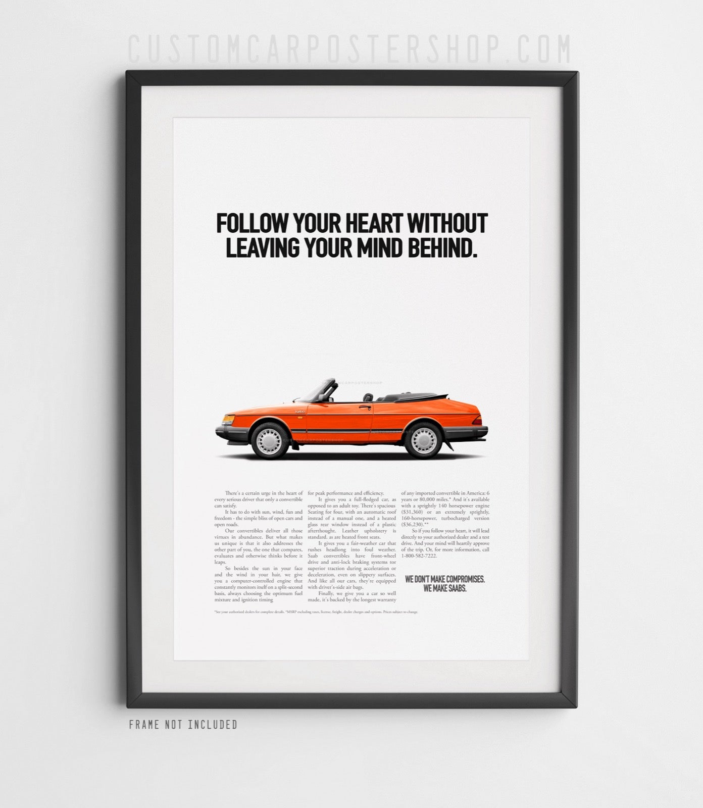 Saab 900 Turbo Cabriolet Vintage Ad - Follow Your Heart