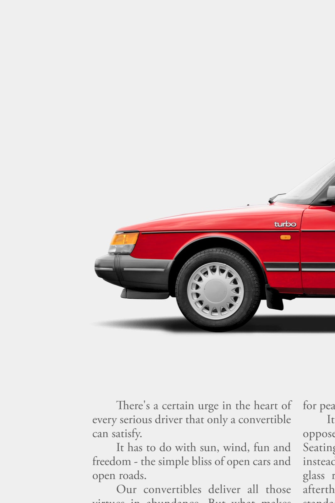 Saab 900 Turbo Cabriolet Vintage Ad - Follow Your Heart