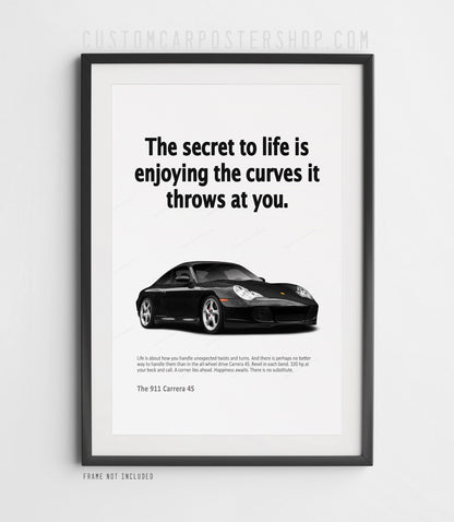 Porsche 996 Carrera 4S Remastered Print Ad - Secret to Life