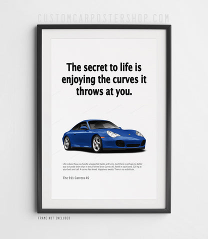 Porsche 996 Carrera 4S Remastered Print Ad - Secret to Life
