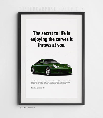 Porsche 996 Carrera 4S Remastered Print Ad - Secret to Life