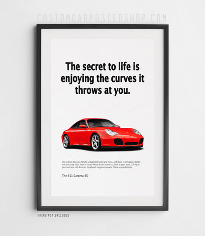 Porsche 996 Carrera 4S Remastered Print Ad - Secret to Life