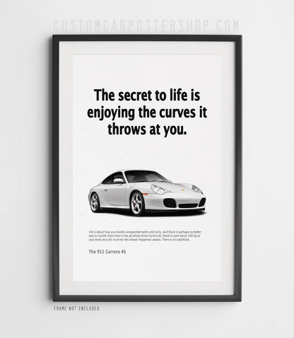 Porsche 996 Carrera 4S Remastered Print Ad - Secret to Life