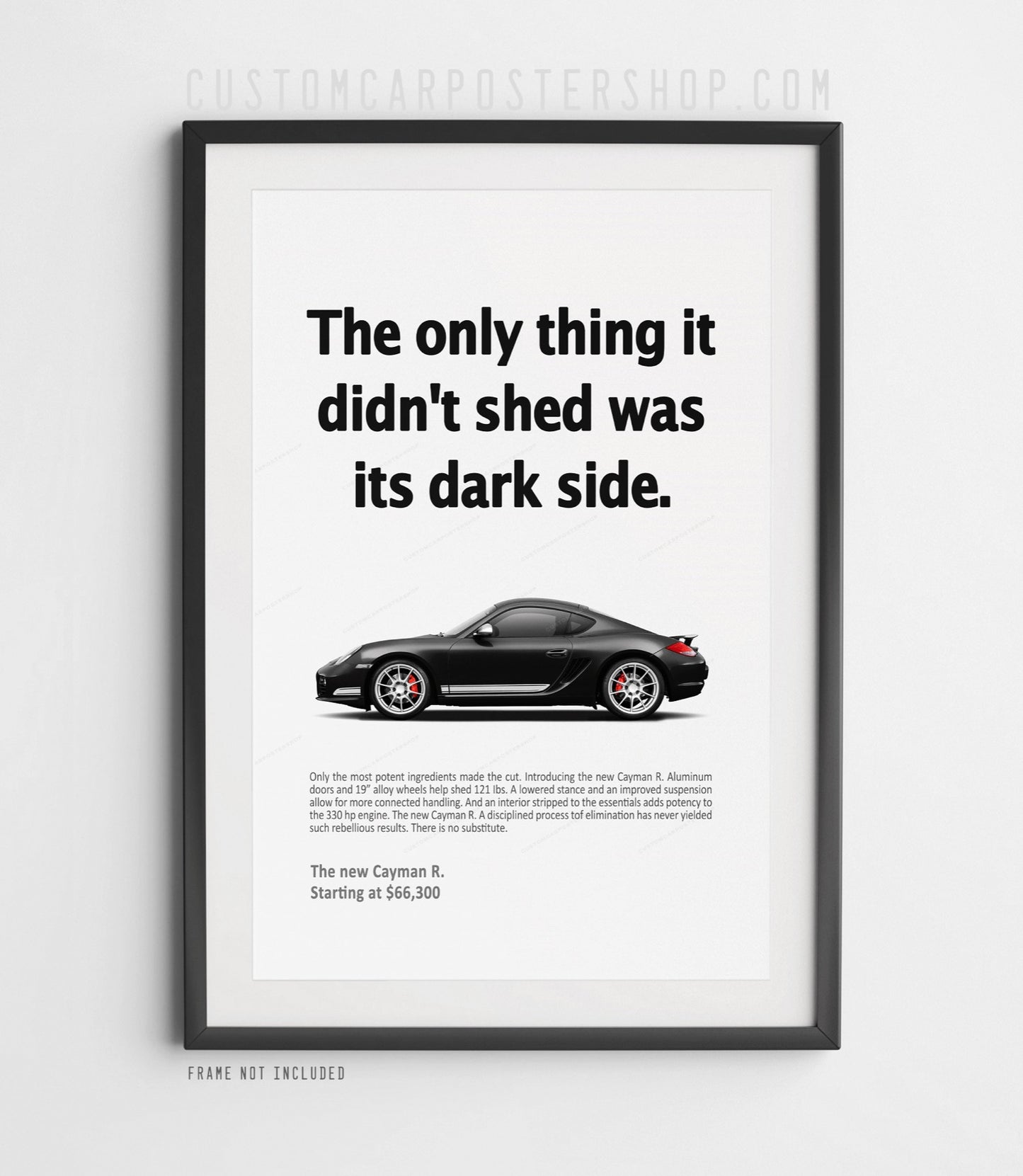 Porsche 987 Cayman R Print Ad - Shed the Dark Side