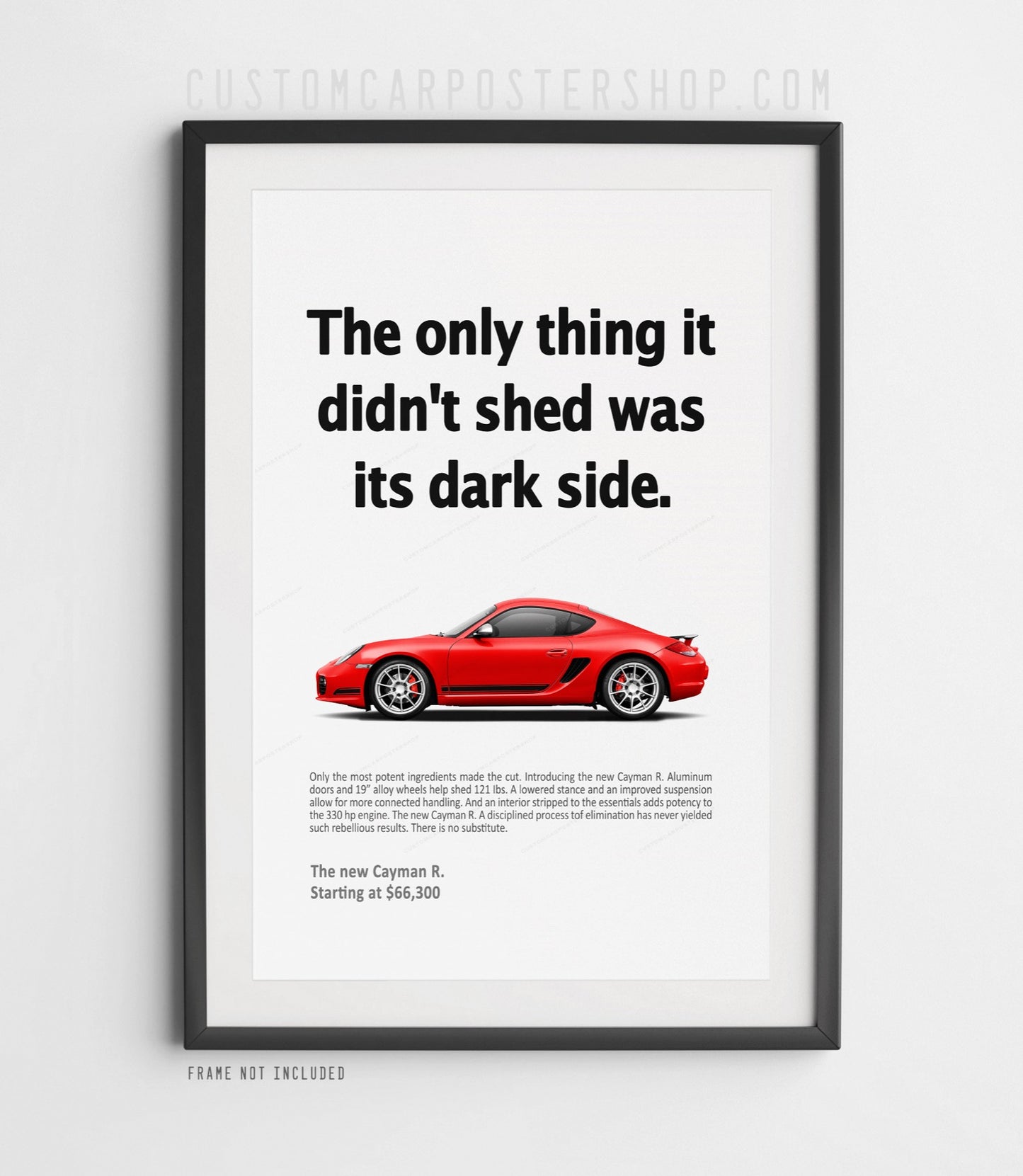 Porsche 987 Cayman R Print Ad - Shed the Dark Side