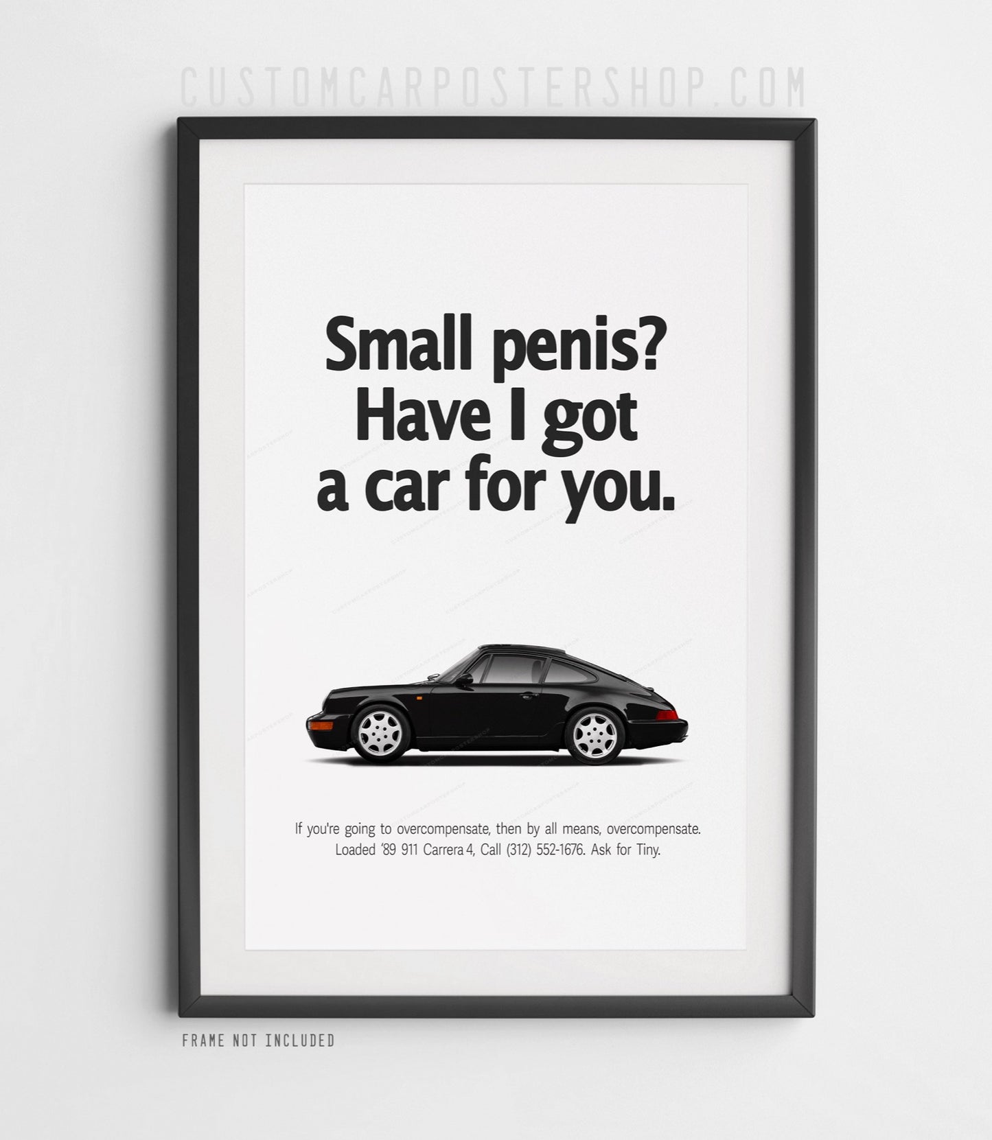 Porsche 911 Carrera 4 (964) Retro Print Ad - Overcompensate