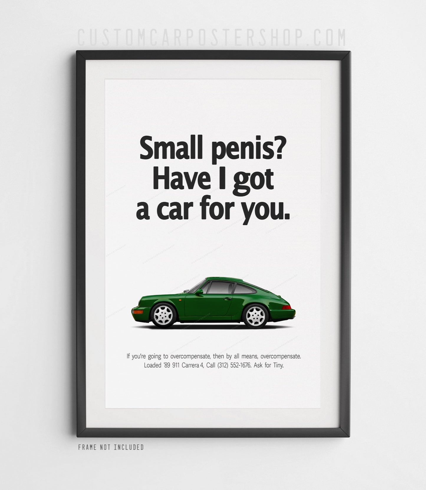 Porsche 911 Carrera 4 (964) Retro Print Ad - Overcompensate