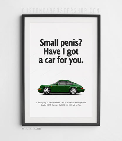 Porsche 911 Carrera 4 (964) Retro Print Ad - Overcompensate