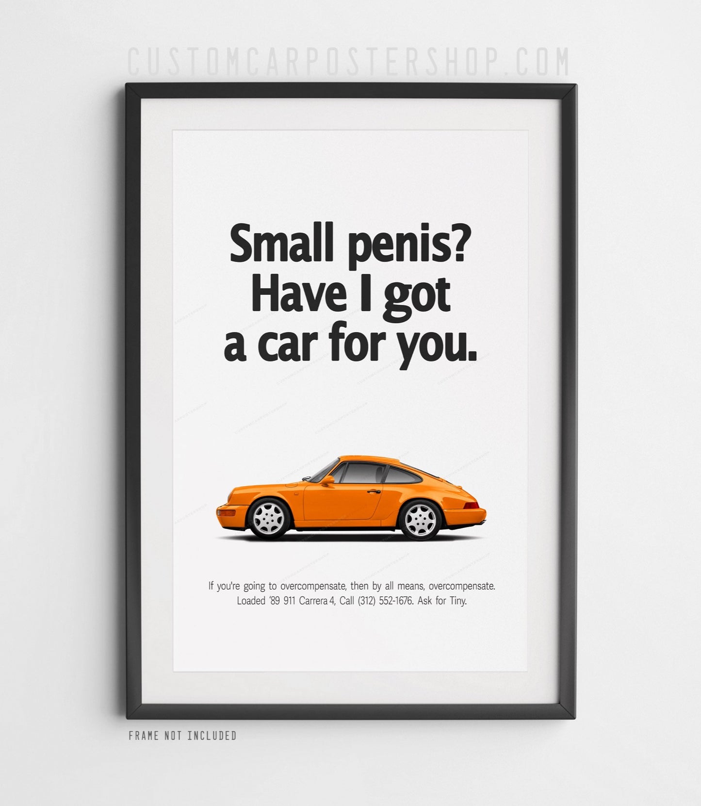 Porsche 911 Carrera 4 (964) Retro Print Ad - Overcompensate