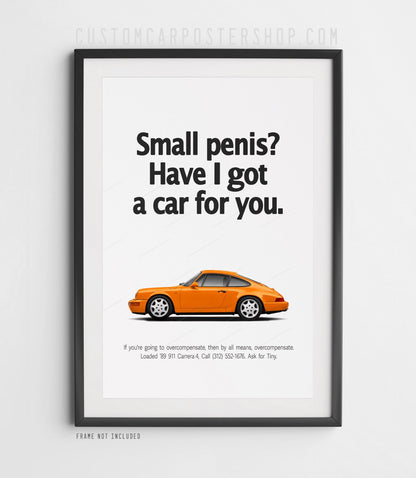 Porsche 911 Carrera 4 (964) Retro Print Ad - Overcompensate