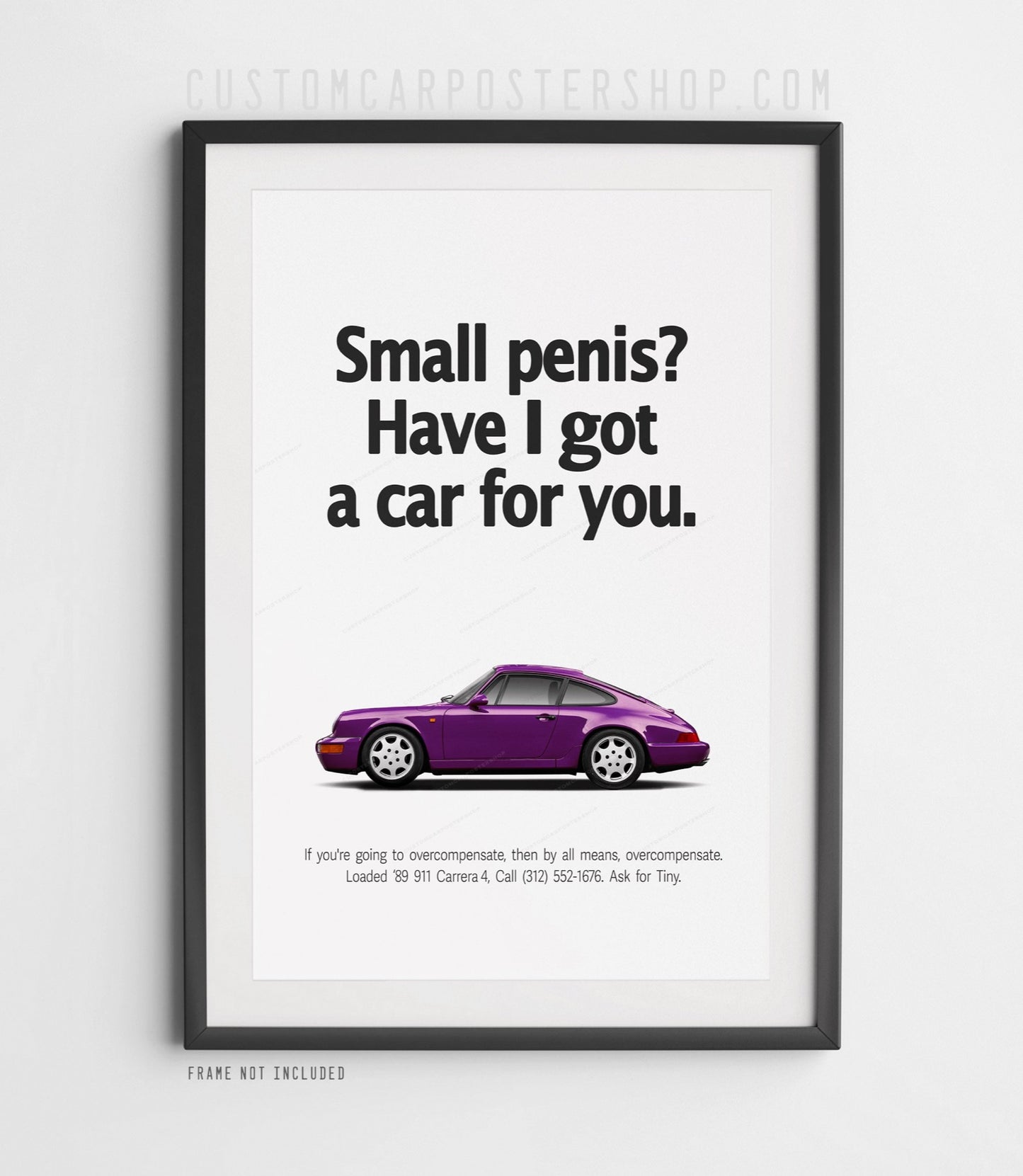 Porsche 911 Carrera 4 (964) Retro Print Ad - Overcompensate