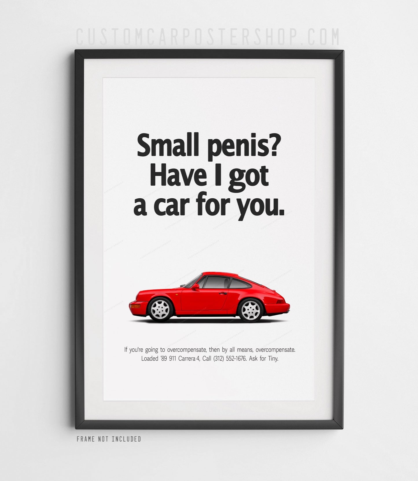 Porsche 911 Carrera 4 (964) Retro Print Ad - Overcompensate
