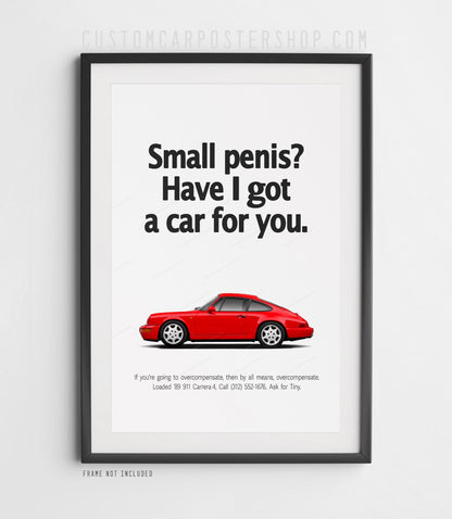 Porsche 911 Carrera 4 (964) Retro Print Ad - Overcompensate