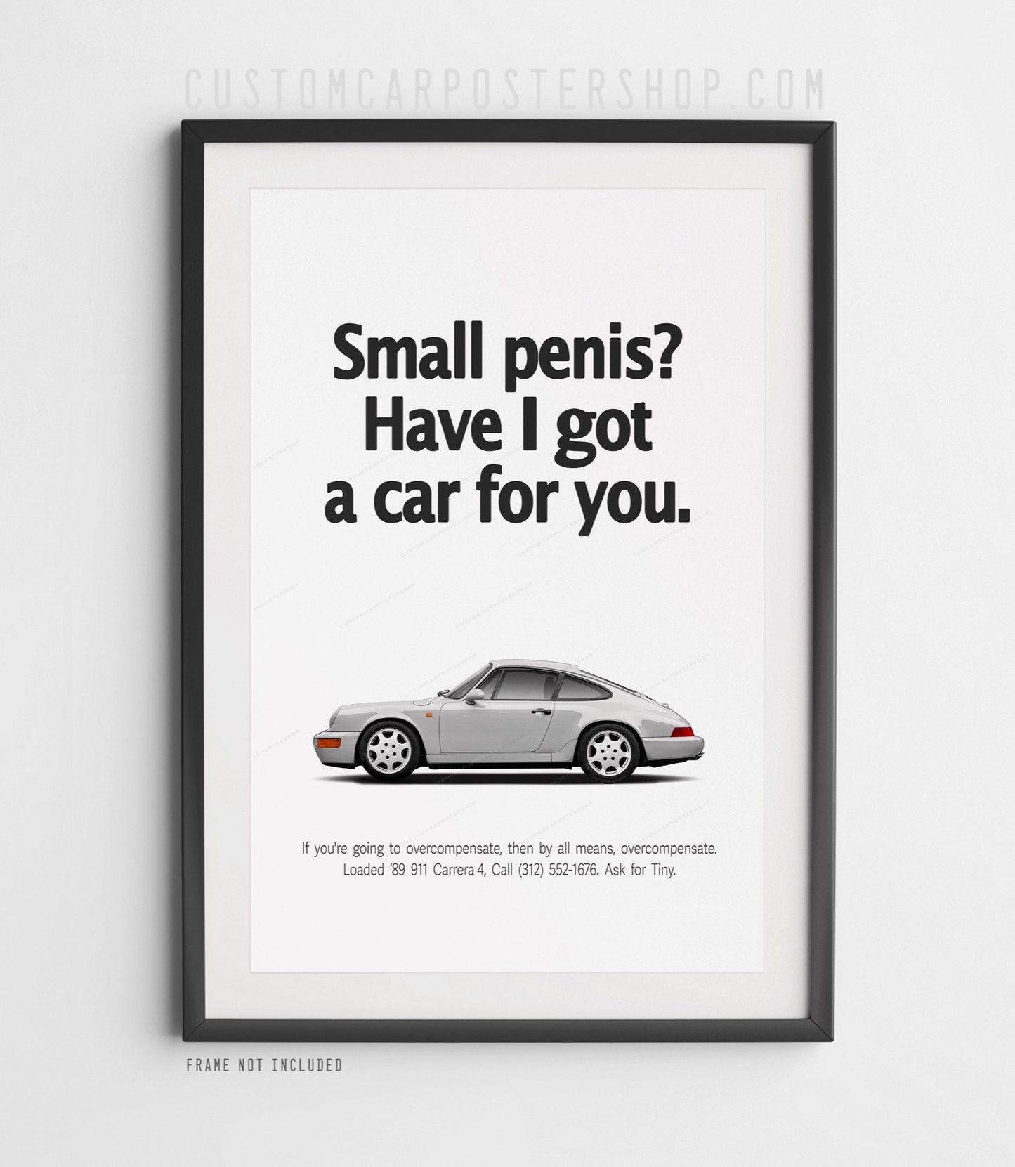 Porsche 911 Carrera 4 (964) Retro Print Ad - Overcompensate