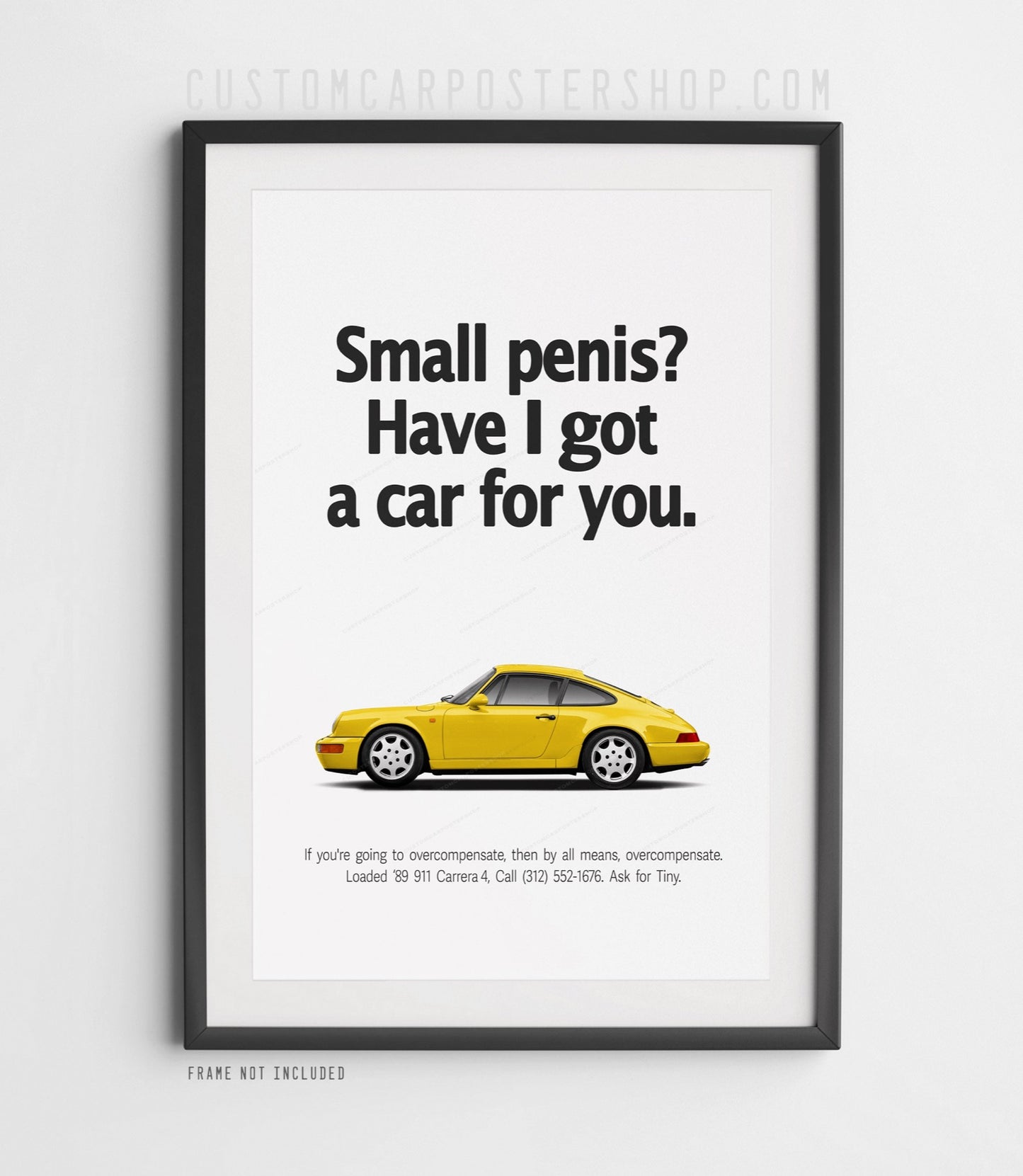 Porsche 911 Carrera 4 (964) Retro Print Ad - Overcompensate