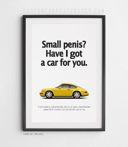 Porsche 911 Carrera 4 (964) Retro Print Ad - Overcompensate