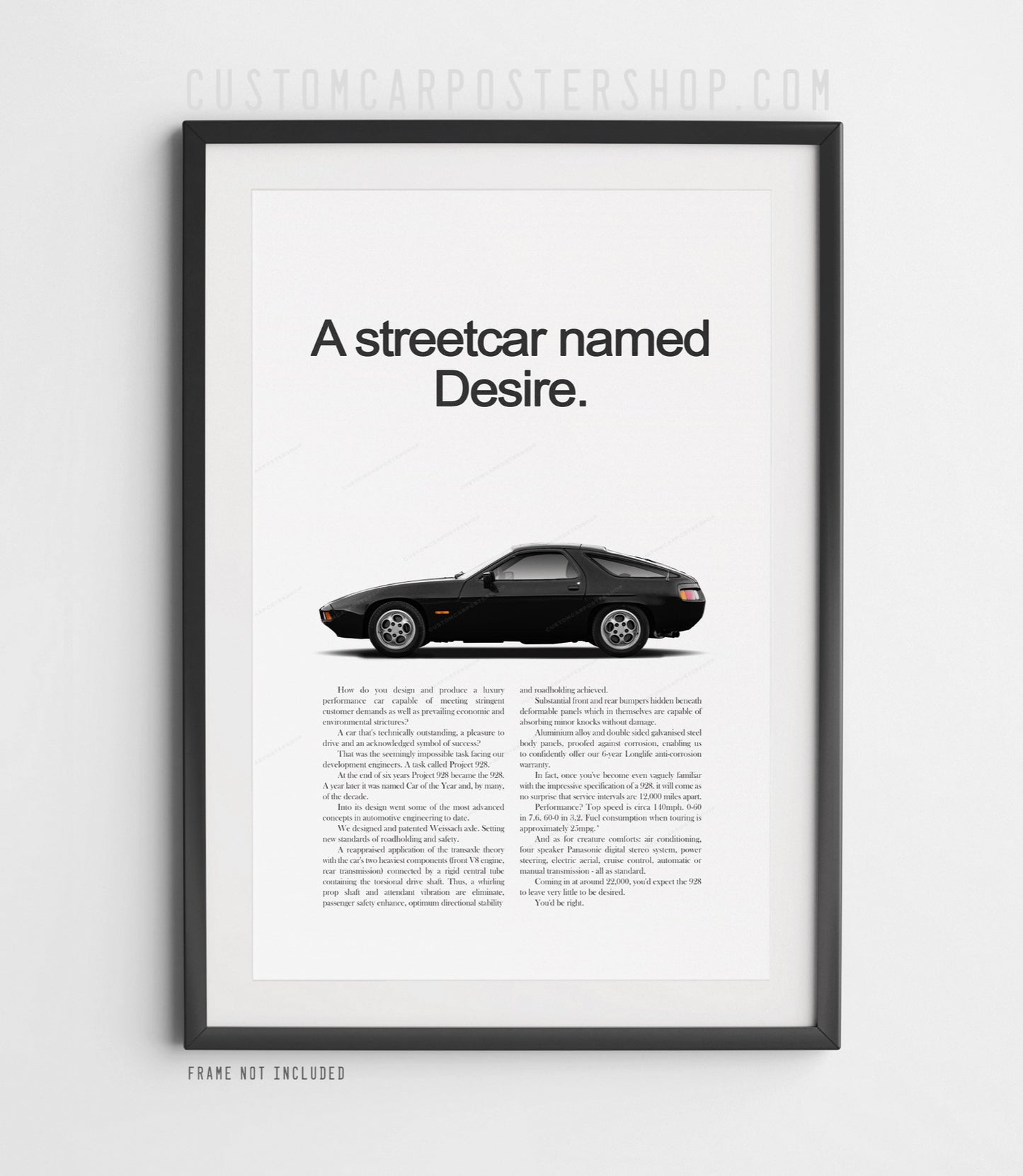 Porsche 928 Retro Ad - Streetcar Named Desire