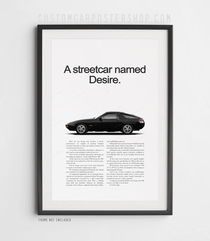 Porsche 928 Retro Ad - Streetcar Named Desire