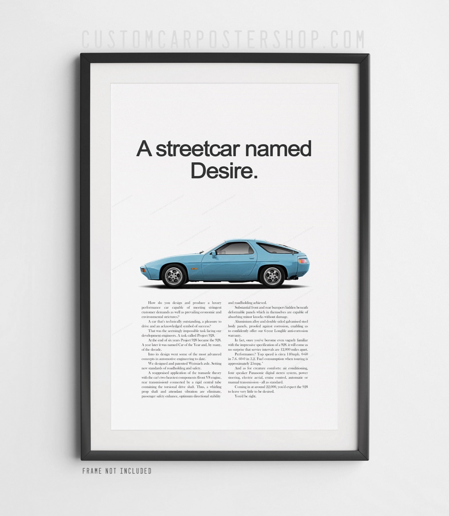 Porsche 928 Retro Ad - Streetcar Named Desire