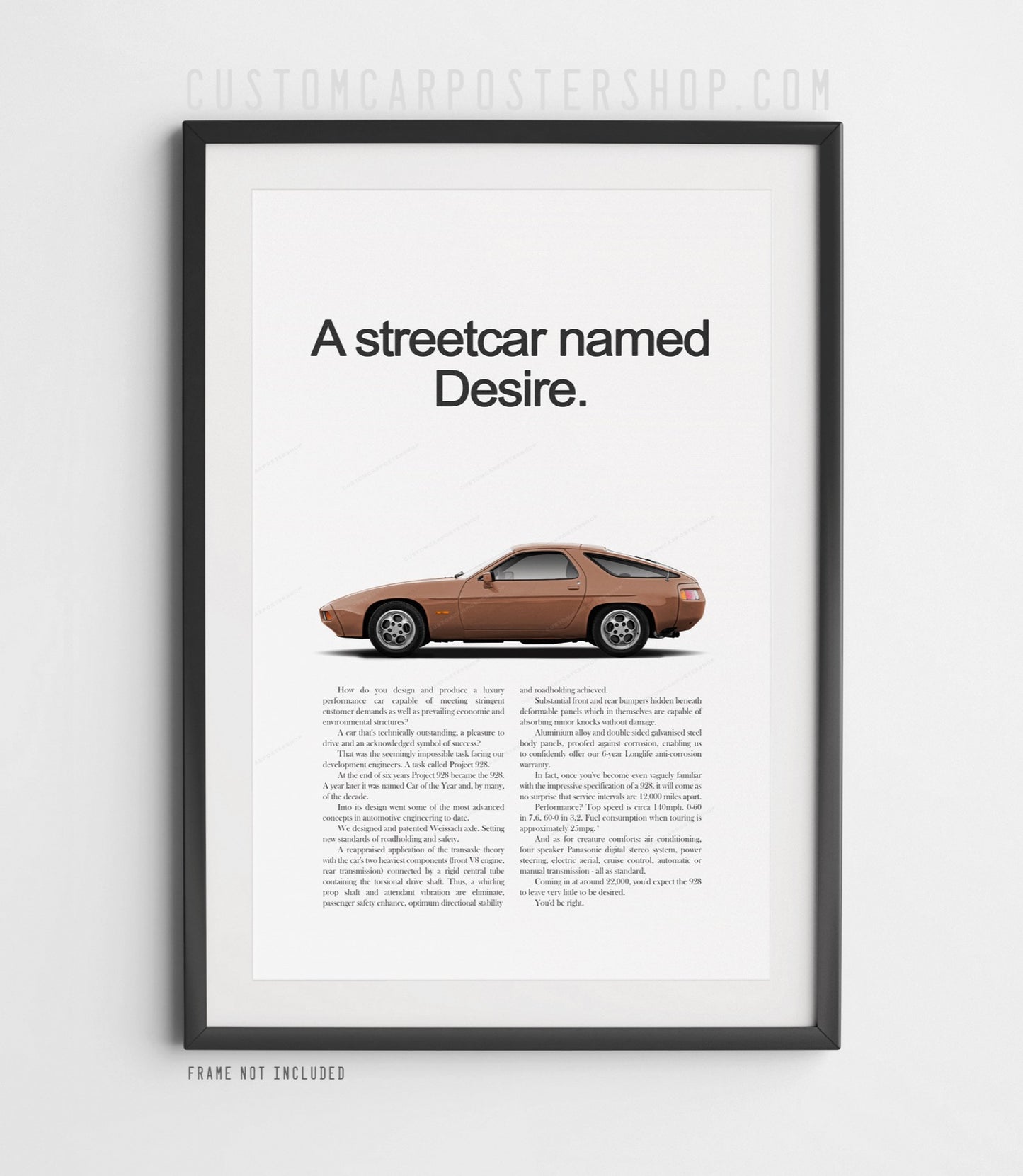 Porsche 928 Retro Ad - Streetcar Named Desire