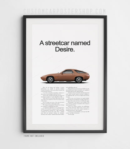 Porsche 928 Retro Ad - Streetcar Named Desire