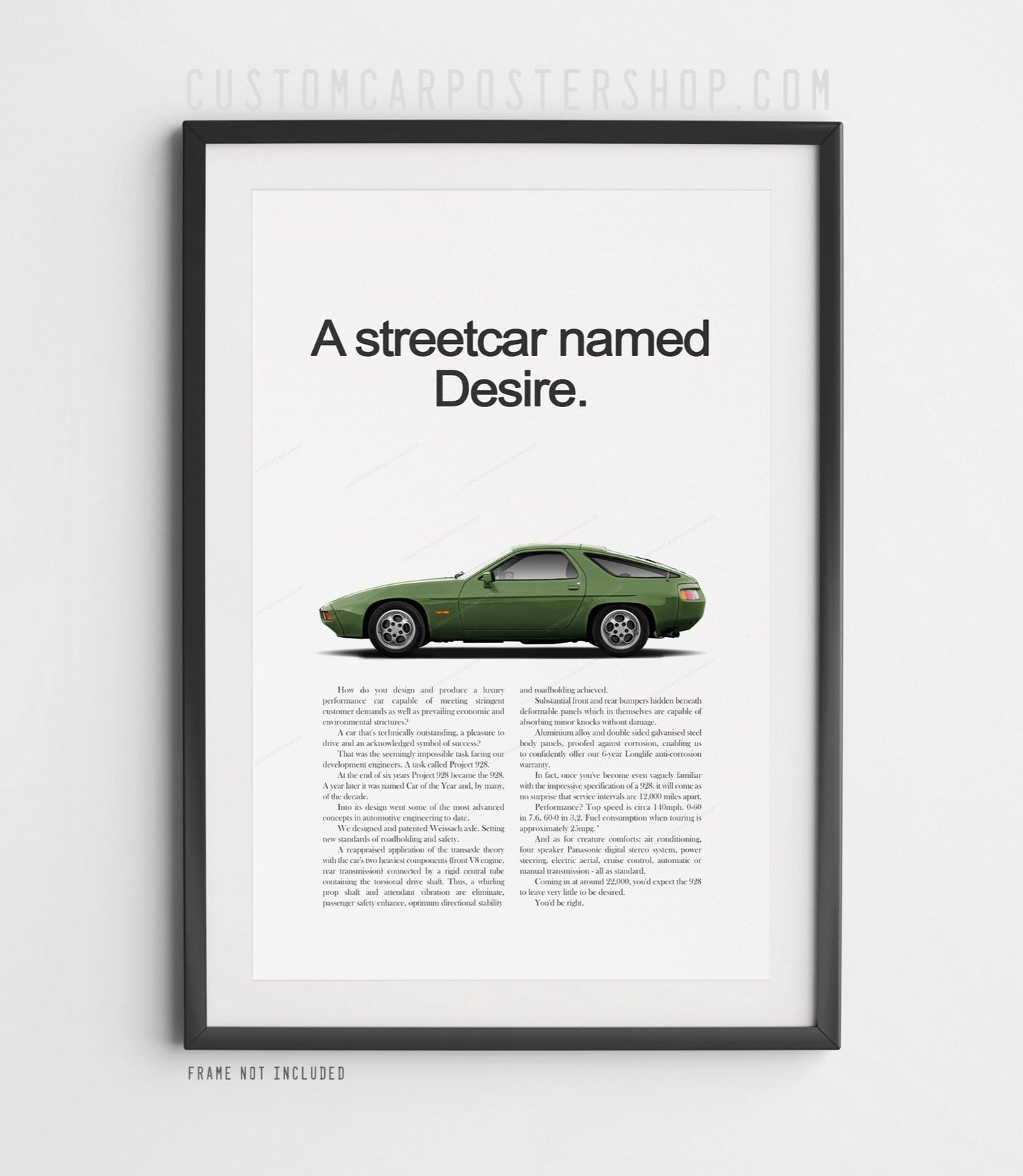 Porsche 928 Retro Ad - Streetcar Named Desire