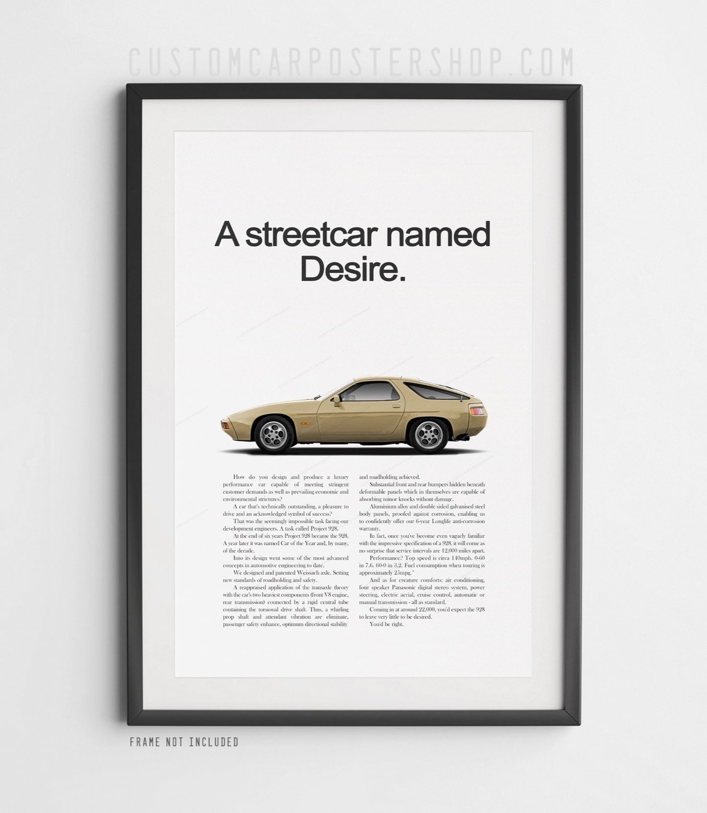 Porsche 928 Retro Ad - Streetcar Named Desire